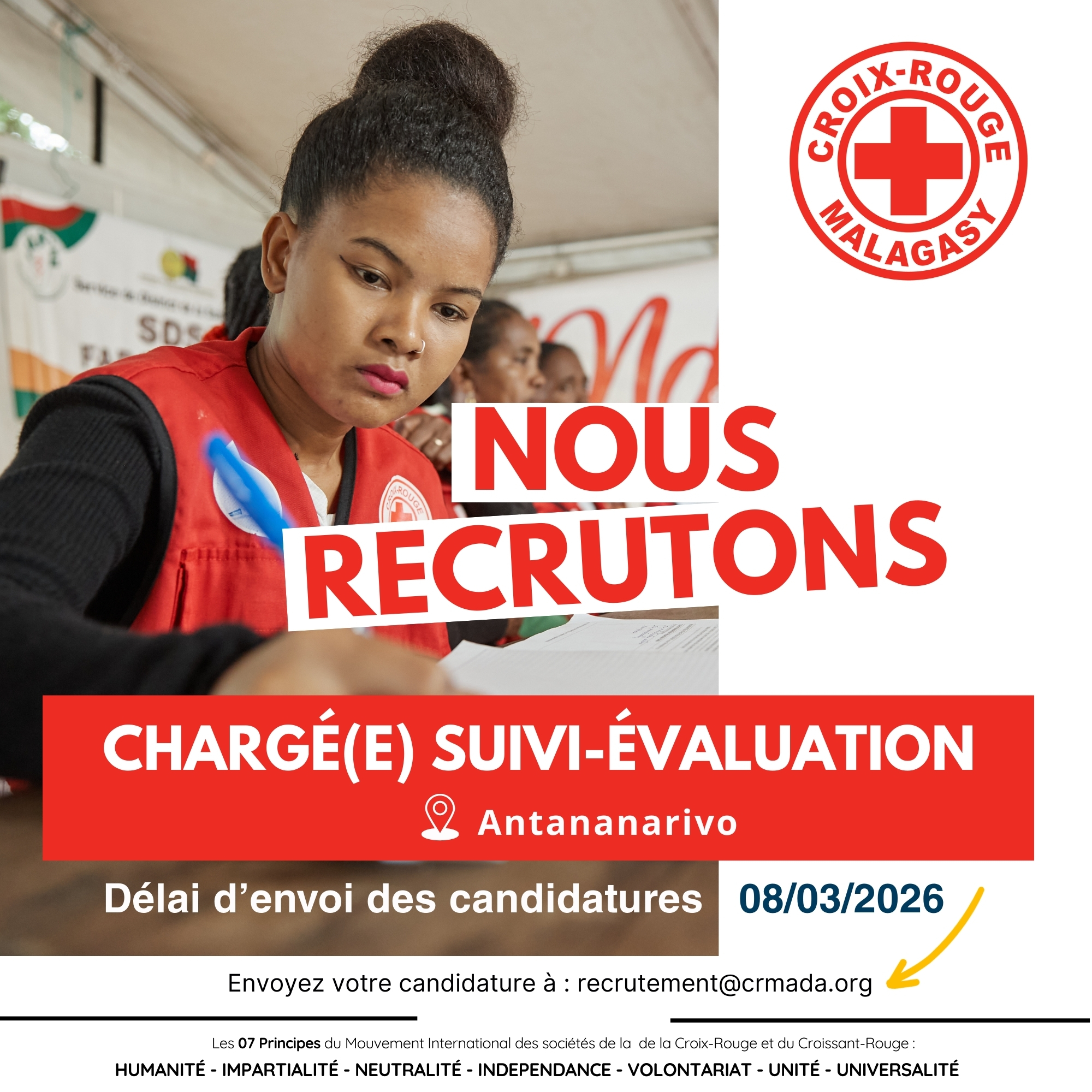 AVIS DE RECRUTEMENT CHARGE SUIVI ET EVALUATION